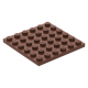 LEGO lapos elem 6x6, vörösesbarna (3958)
